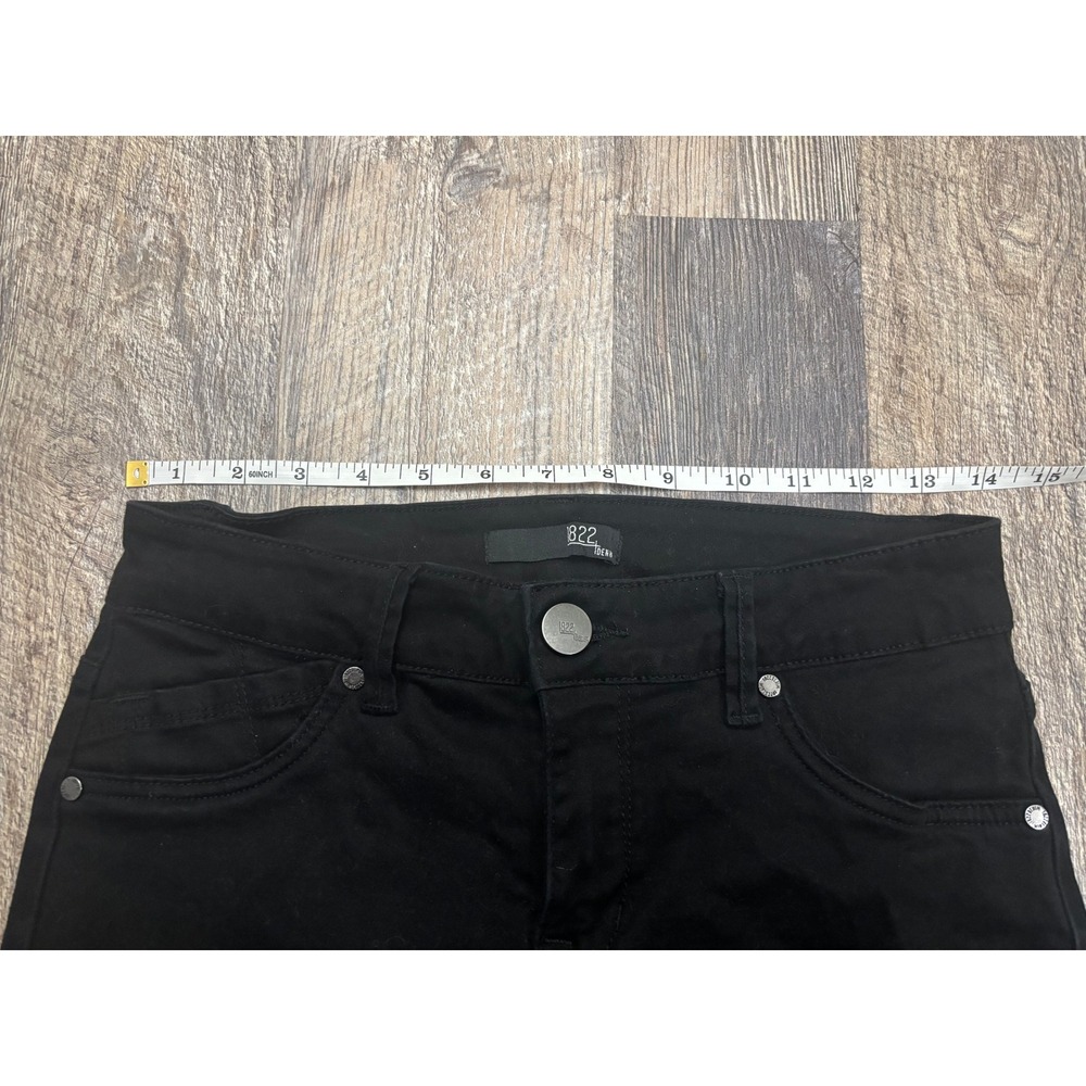 1822 Denim Womens Black Skinny‎ Jeans Stretch Mid Rise Size 4 Solid Casual Sleek - Picture 2 of 6